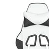 vidaXL Silla gaming con reposapi&eacute;s cuero sint&eacute;tico blanco negro