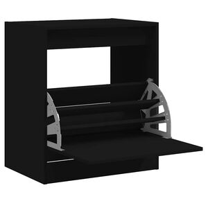 vidaXL Zapatero de madera de ingenier&iacute;a negro 60x42x69 cm