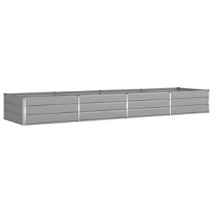 vidaXL Jardinera Gris Claro 385 x 100 x 45 cm Acero Galvanizado