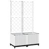 vidaXL Jardinera con enrejado PP blanco 80x40x136 cm