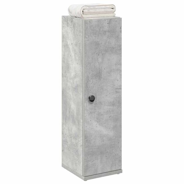 vidaXL Mueble de ba&ntilde;o con portarrollos gris hormig&oacute;n 20,5x22x72 cm