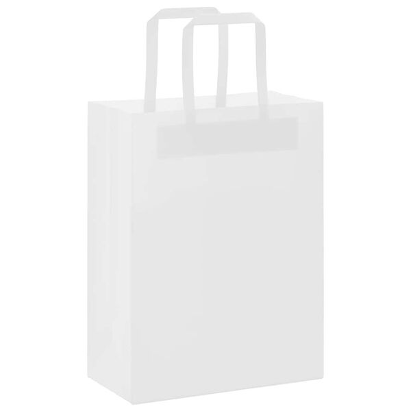 vidaXL Bolsas de papel con asas 50 uds blanca 21x11x28 cm