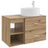 vidaXL Juego de muebles de ba&ntilde;o 2 uds. Roble artisan