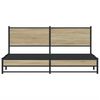 vidaXL Estructura de cama sin colch&oacute;n metal roble Sonoma 180x200 cm