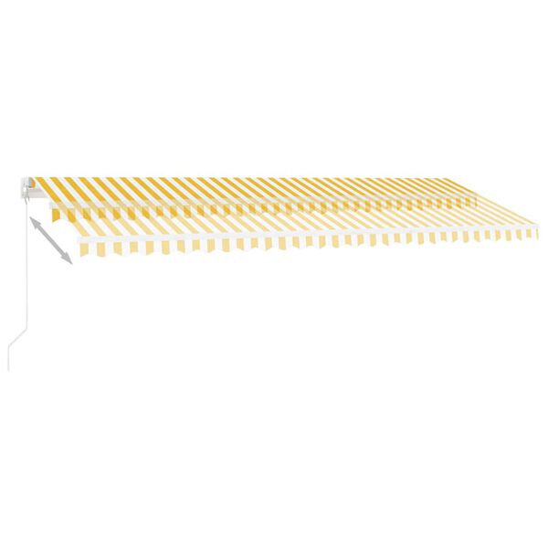 vidaXL Toldo de pie retr&aacute;ctil manual amarillo y blanco 500x350 cm