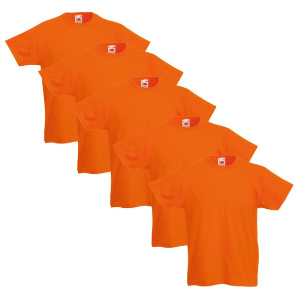 Fruit of the Loom Camiseta infantil original 5 uds naranja talla 128