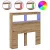 vidaXL Cabecero de cama con LED roble artesanal 100x17x102 cm