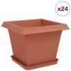 vidaXL Macetas 24 uds. Rojo Ladrillo Pl&aacute;stico