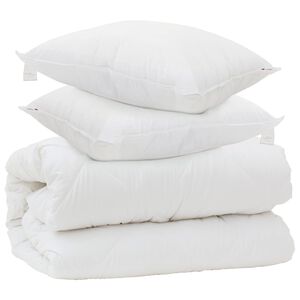 vidaXL Edred&oacute;n con almohadas con almohada 3 uds. Blanco Microfibra