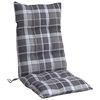 vidaXL Cojines para silla respaldo alto 2 uds tela Oxford cuadros gris