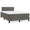 vidaXL Cama box spring con colch&oacute;n terciopelo gris oscuro 120x190 cm