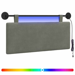 vidaXL Cabecero colgante Con luz LED Gris Claro Tela de Pana