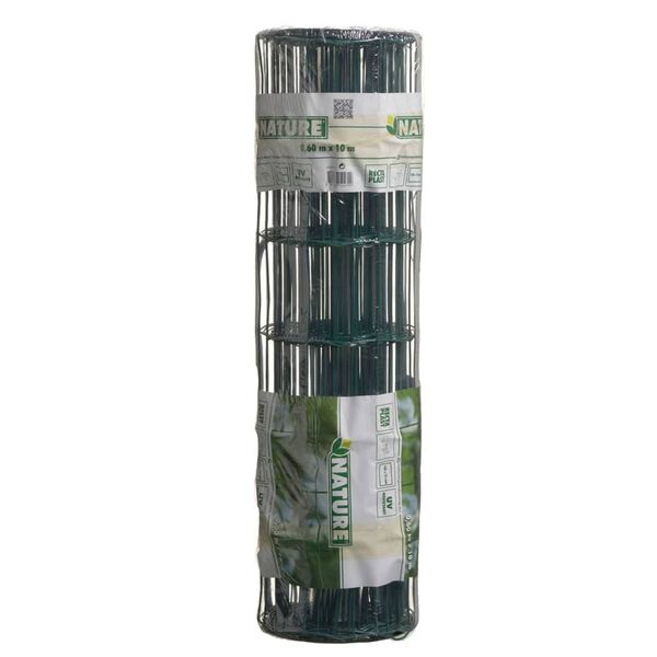 Nature Alambrada rectangular 0,6x10m acero recubierto pl&aacute;stico verde
