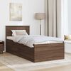 vidaXL Estructura de cama con cabecera Roble Marr&oacute;n 90 x 190 cm