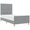 vidaXL Estructura de cama con cabecera Gris claro 90 x 200 cm tela