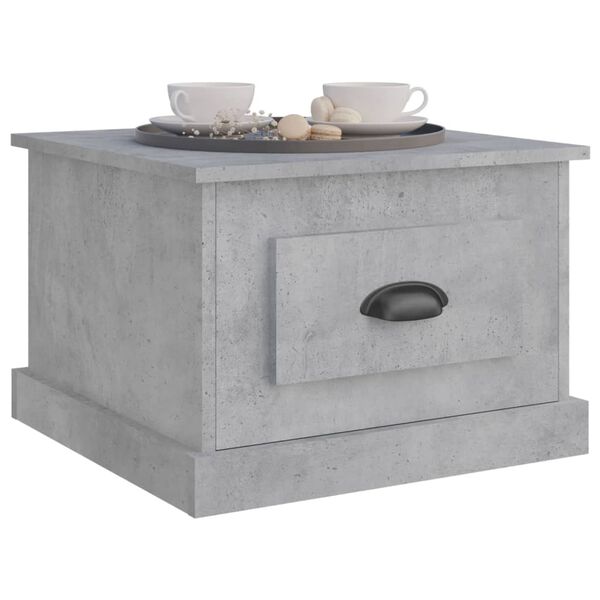 vidaXL Mesa de centro madera contrachapada gris hormigón 50x50x35 cm