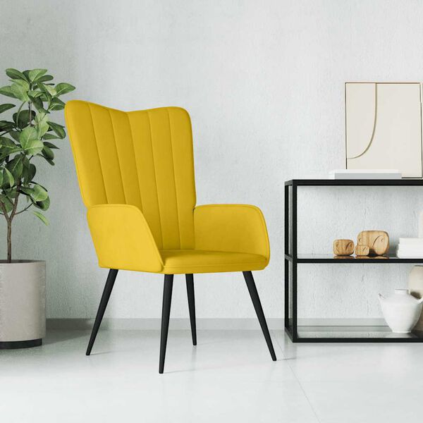 vidaXL Sillón de relax de terciopelo amarillo mostaza