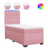 vidaXL Cama box spring con colch&oacute;n terciopelo rosa 80x200 cm