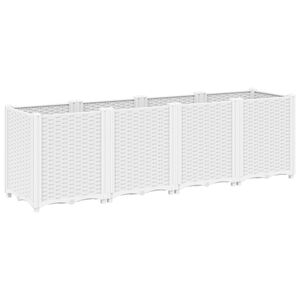 vidaXL Jardinera PP blanco 160x40x53 cm