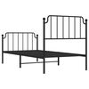 vidaXL Estructura cama sin colch&oacute;n con estribo metal negro 90x200 cm