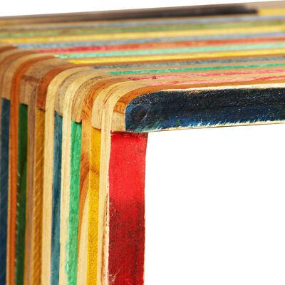 vidaXL Set estantería de pared 3 uds teca maciza reciclada multicolor