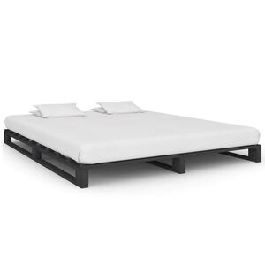 vidaXL Estructura de cama de palets madera maciza pino gris 180x200 cm