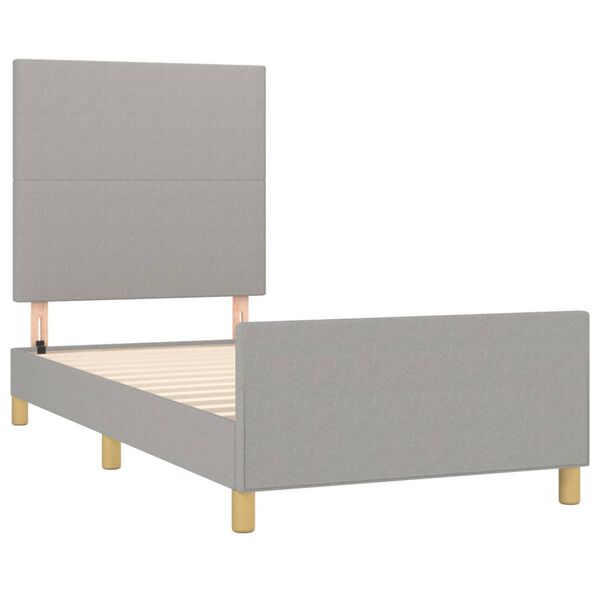 vidaXL Estructura de cama sin colch&oacute;n tela gris claro 90x190 cm