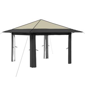 vidaXL Gazebo sin Pared Lateral Crema y Antracita