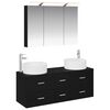 vidaXL Juego de muebles de ba&ntilde;o 4 uds. Roble Negro