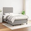 vidaXL Cama box spring con colch&oacute;n tela gris claro 120x200 cm