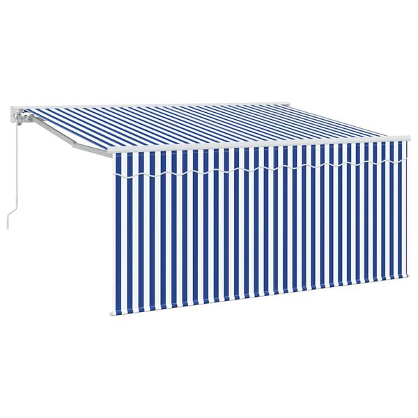 vidaXL Toldo Retr&aacute;ctil Manual Azul y 300 x 200 cm Poli&eacute;ster y Aluminio