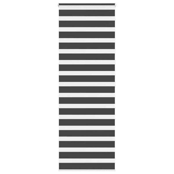 vidaXL Estor cebra negro 85x200 cm tejido ancho 80,9 cm poli&eacute;ster