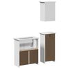 vidaXL Juego de muebles de ba&ntilde;o BODO 3 pzas madera maciza pino blanco