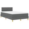 vidaXL Cama Box Spring LED con tiras LED Gris oscuro 120 x 190 cm tela