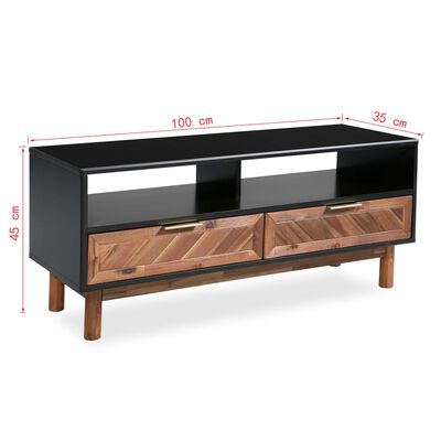 vidaXL Mueble para TV madera de madera maciza de acacia 100x35x45 cm