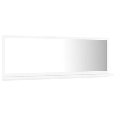vidaXL Espejo de baño madera contrachapada blanco 100x10,5x37 cm