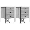 vidaXL Armario de Noche con caj&oacute;n 2 pcs Gris Sonoma 42 x 41 x 61 cm