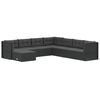 vidaXL Set de muebles de jard&iacute;n 8 pzas y cojines rat&aacute;n sint&eacute;tico negro