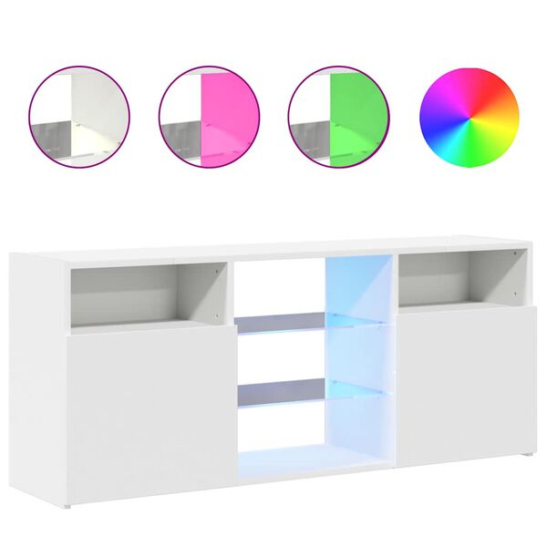 vidaXL Mueble para TV con luces LED blanco 120x30x50 cm