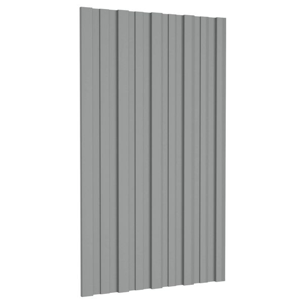 vidaXL Panel de techo 12 pcs Gris 80 x 45 cm Acero galvanizado