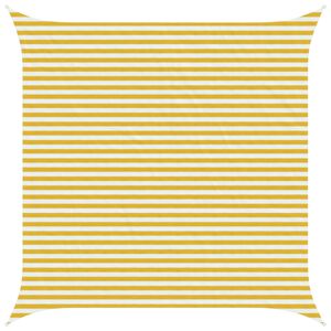 vidaXL Toldo Vela Amarillo y blanco 4 x 4 m HDPE