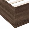 vidaXL Estructura de cama con luces LED madera roble marr&oacute;n 200x200 cm