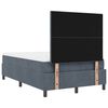 vidaXL Cama Box Spring LED con colch&oacute;n Gris oscuro 120 x 200 cm tela
