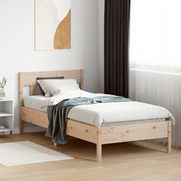 vidaXL Estructura de cama sin colch&oacute;n madera maciza de pino 100x200 cm