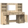 vidaXL Conjunto de mesa de vestidor con LED 3 pcs Roble Sonoma