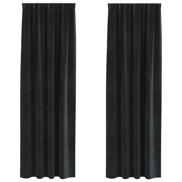 vidaXL Cortinas opacas 2 pcs Negro 140 x 225 cm Terciopelo