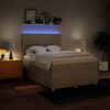 vidaXL Cama box spring con colch&oacute;n tela color crema 140x200 cm