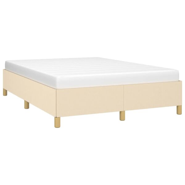 vidaXL Cama sin colchón tela color crema 140x200 cm