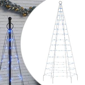 vidaXL &Aacute;rbol de Navidad en asta de bandera 200 LED azul 180 cm