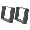 vidaXL Patas para mesa de centro en forma de U (2 unidades), antracita, 40 x (30-31) cm, acero